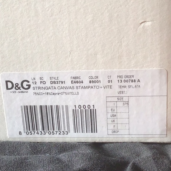 Dolce & Gabbana boots printed sneakers 37.5 D&G - Picture 8 of 8